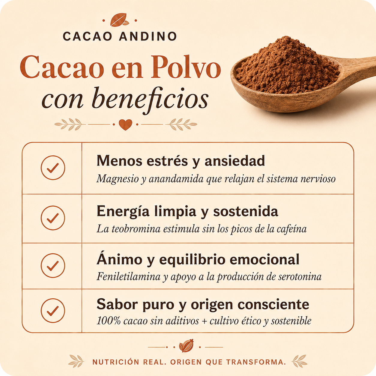 Cacao en Polvo 100% Sin Alcalinizar
